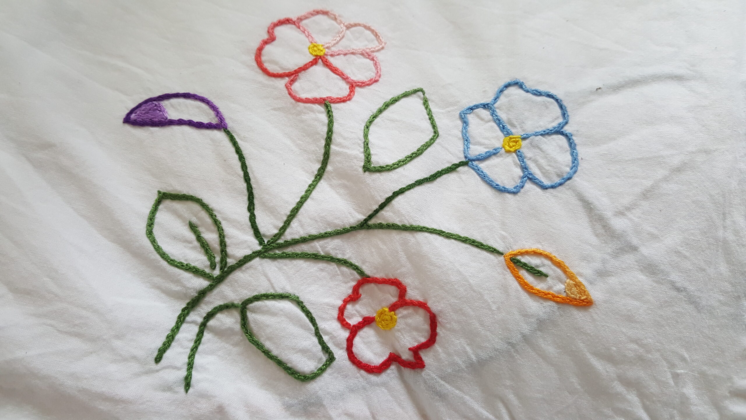 fleurs brodées