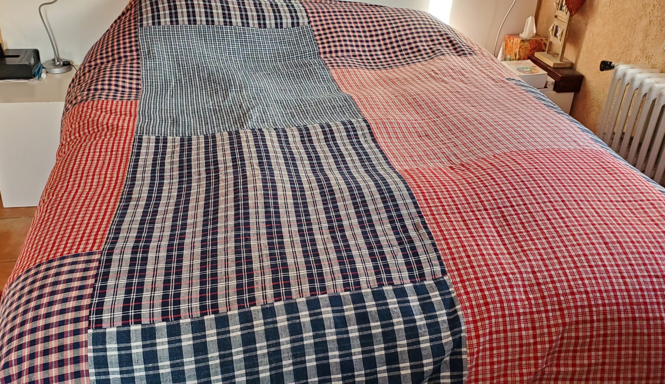 Couture-Patchwork de tissus en lin ancien