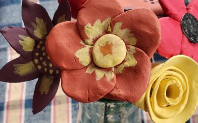 Fleurs en argile
