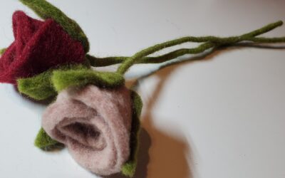Roses en feutrine