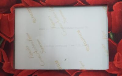 Roses décopatchées sur cadre