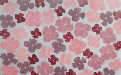 Hortensias au tampon sur set de table