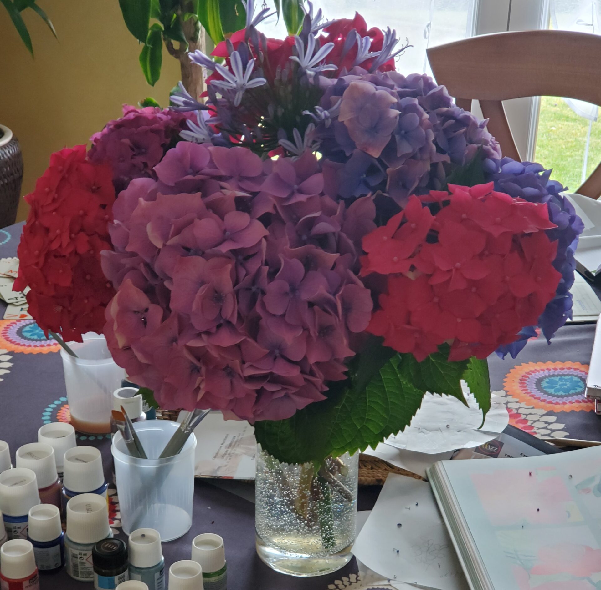 Art floral- Hortensias 4 couleurs