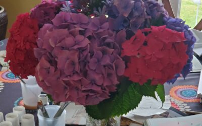 Bouquet d&rsquo;hortensias 4 couleurs