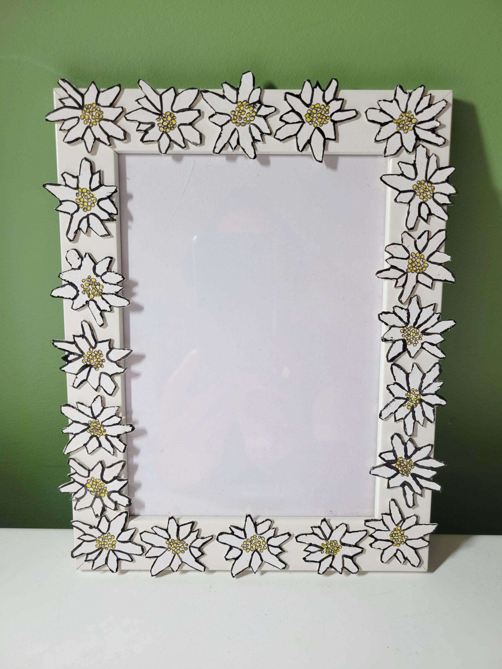 Cartonnage-Edelweiss sur cadre