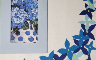 Hortensias sur cadre