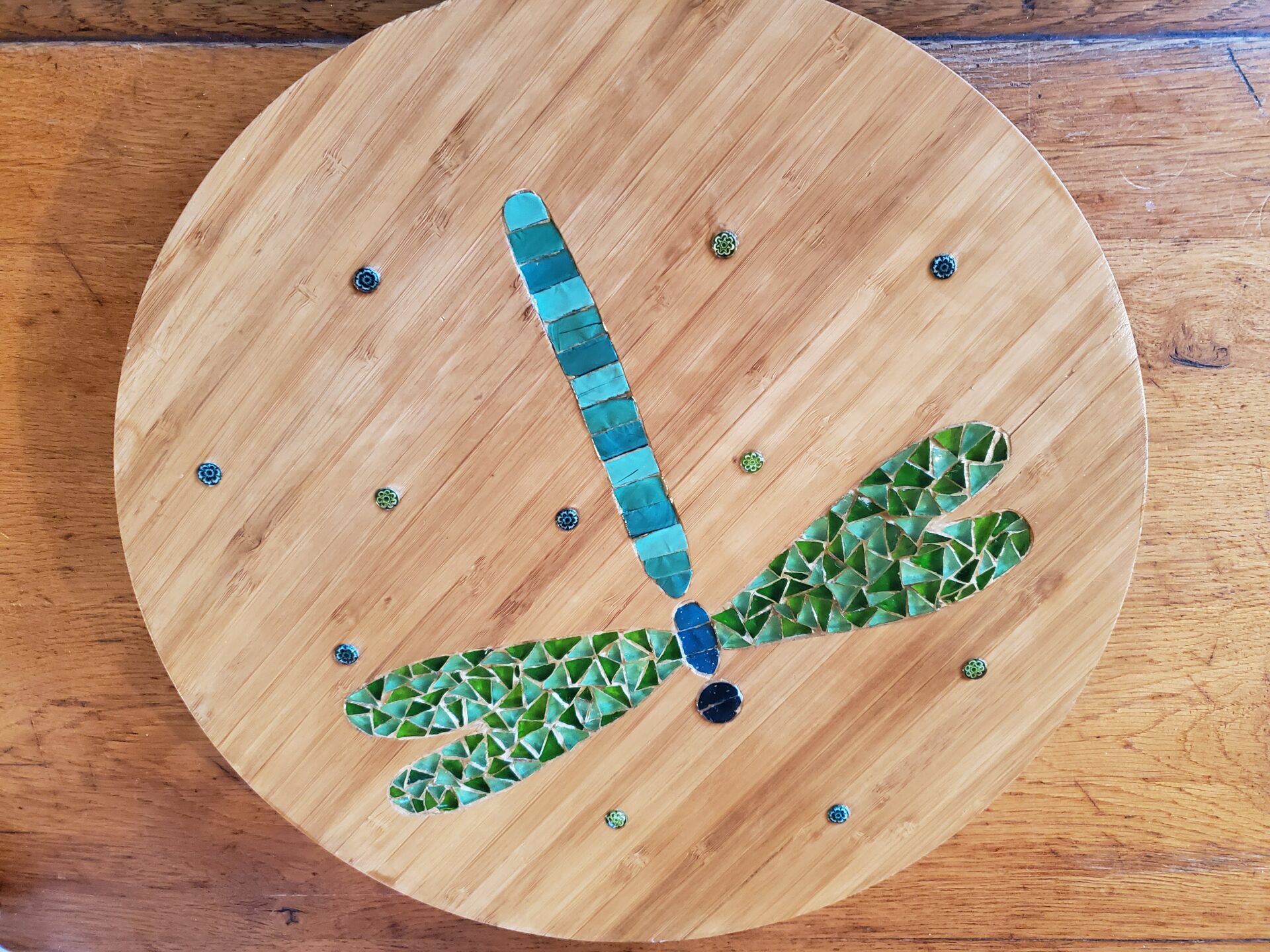 Mosaïque- Plateau de fromage libellule