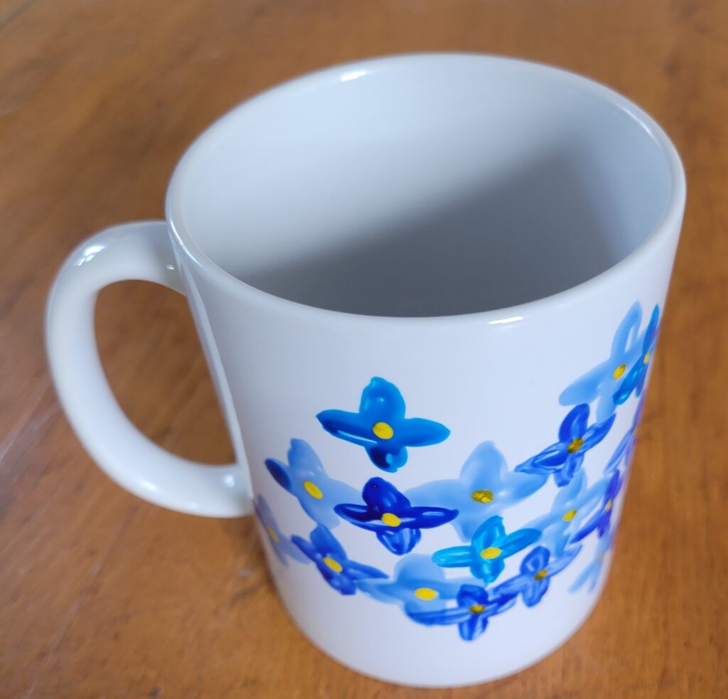 Peinture sur support- Hortensias sur mug