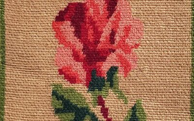 Rose délicate brodée