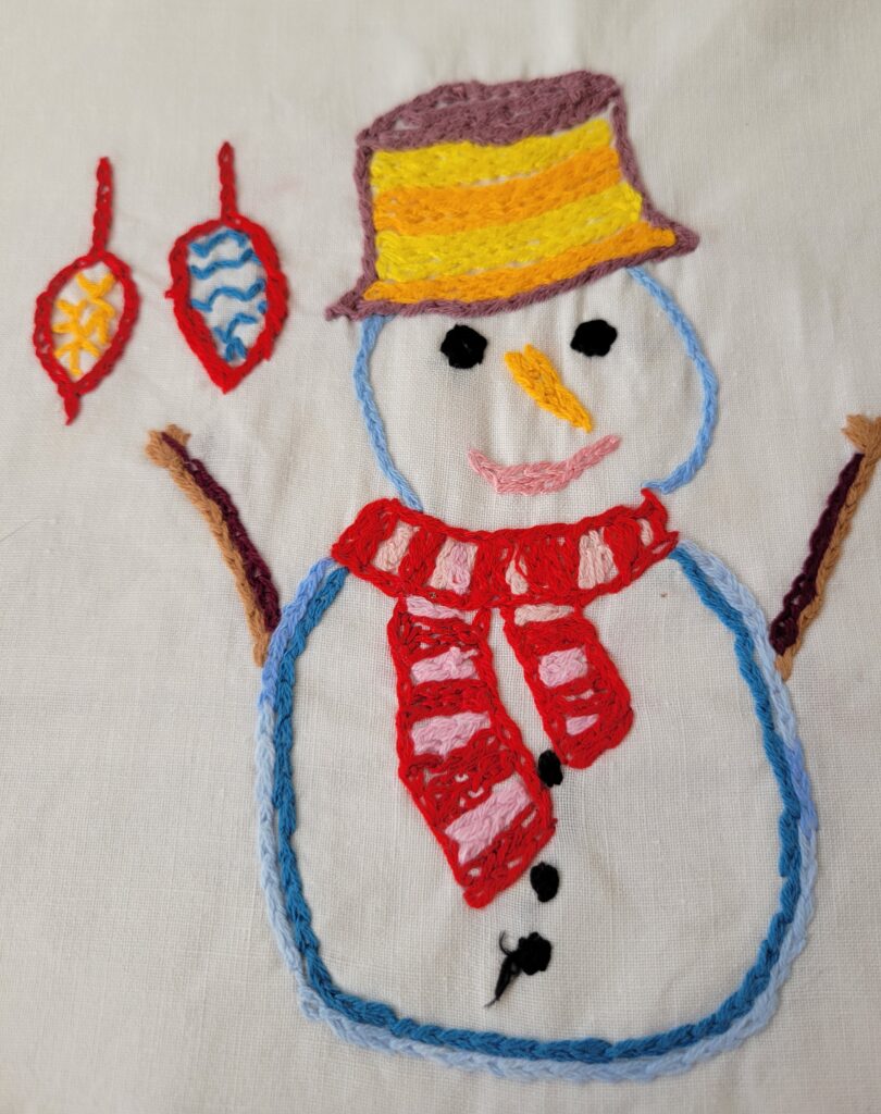 Broderie- Bonhomme de neige