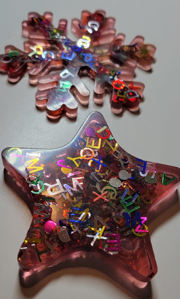 Moulage- Etoile et flocon en résine